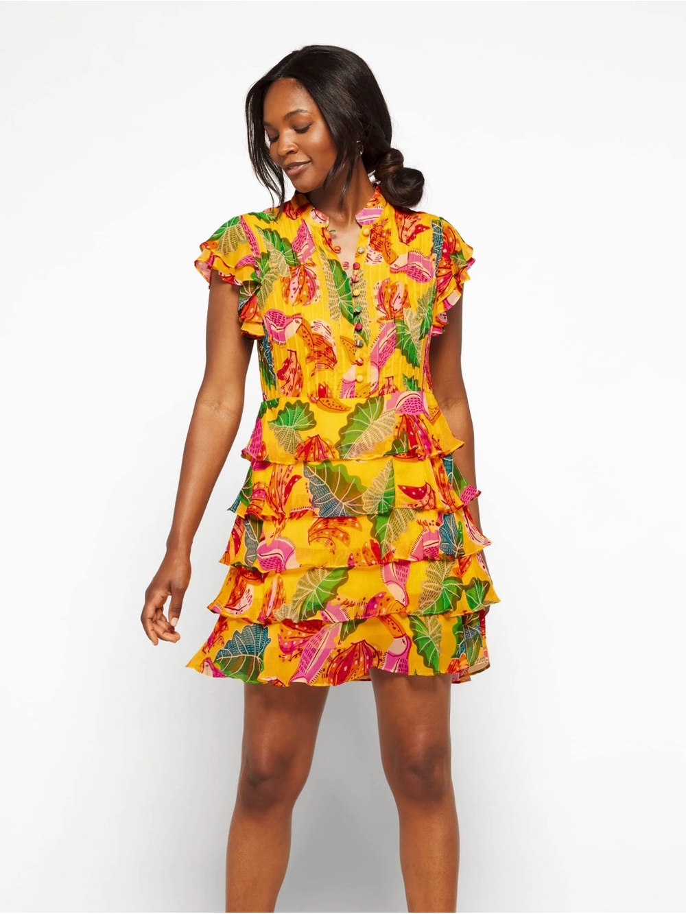 FARM Rio Yellow Mini Dress Size XS - Picture 14 of 15
